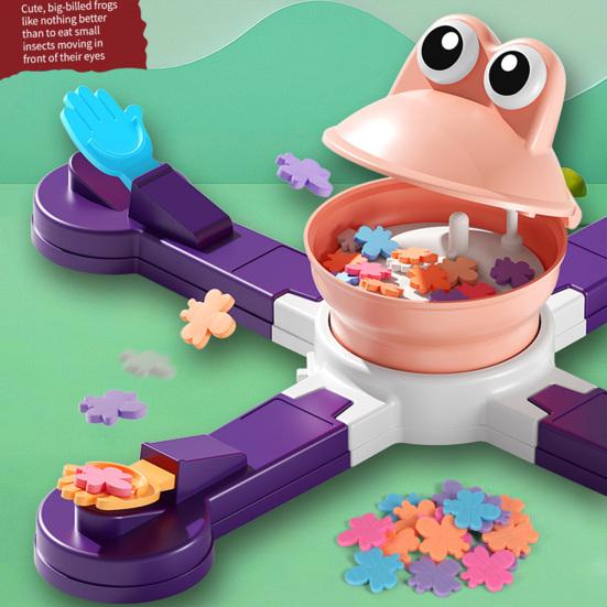 Electric Dinosaur Feeding Game Toy Movable Big Mouth Frog Food Launcher Multiplayer Competitive Animal Feeding Toy Toddlers Boys Girls