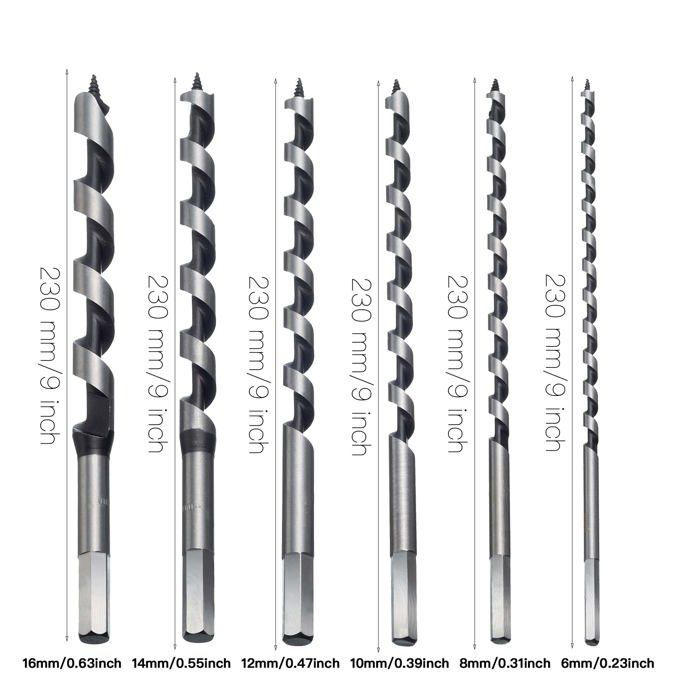 Helical Drill Bit - Hpmaison - Jy-8819 - High-carbon Steel - 6 Sizes - Hexagonal