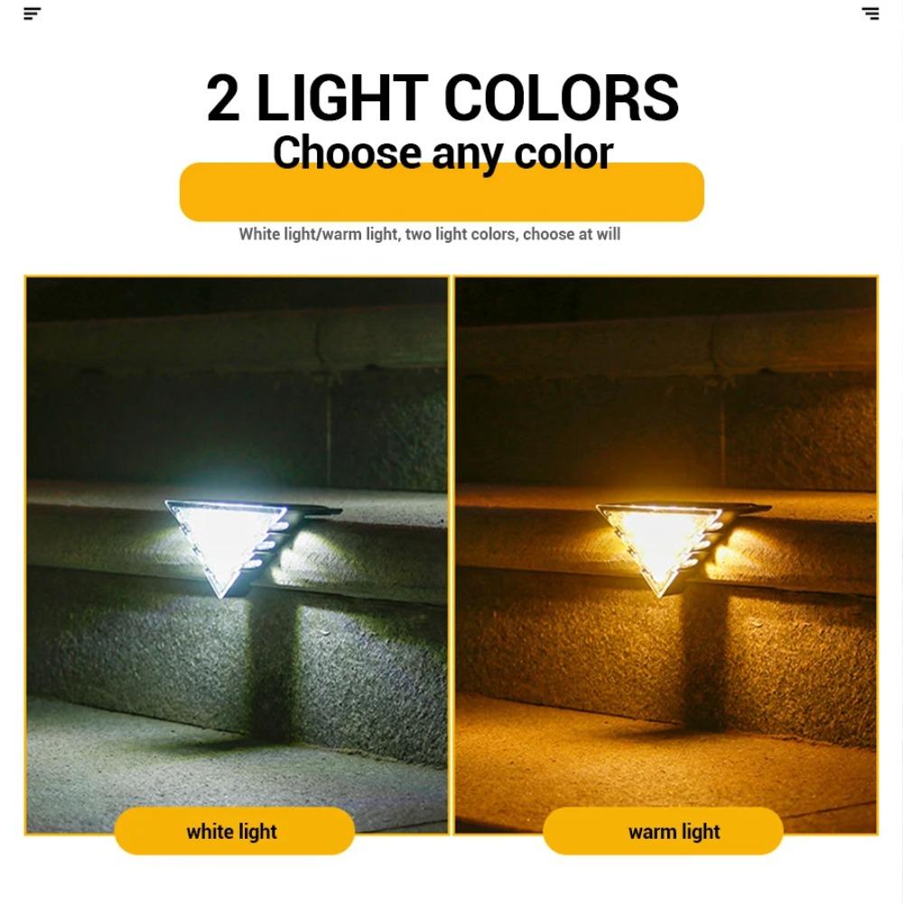 Outdoor Solar Railing Lights Deck Stair Waterproof Lamp for Garden/Pathway, Warm White Step Decoration Light with Auto Sensor