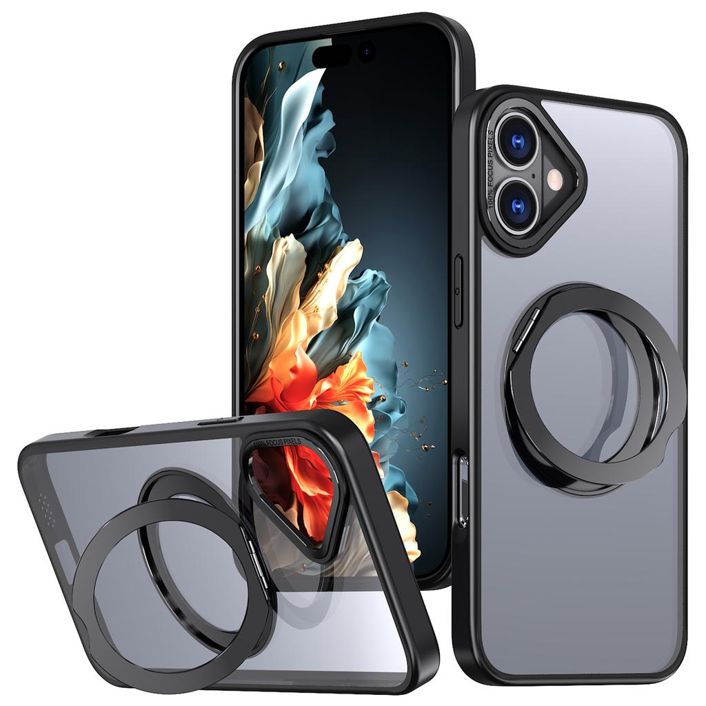 For iPhone 16 Plus Case Compatible with MagSafe TPU+Acrylic Kickstand Phone Cover