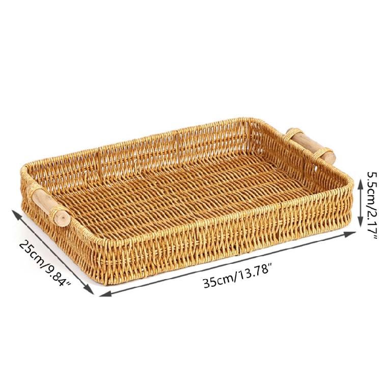 Handmade Wicker Storage Baskets Compact Bread Fruit Organizer for Everyday Use