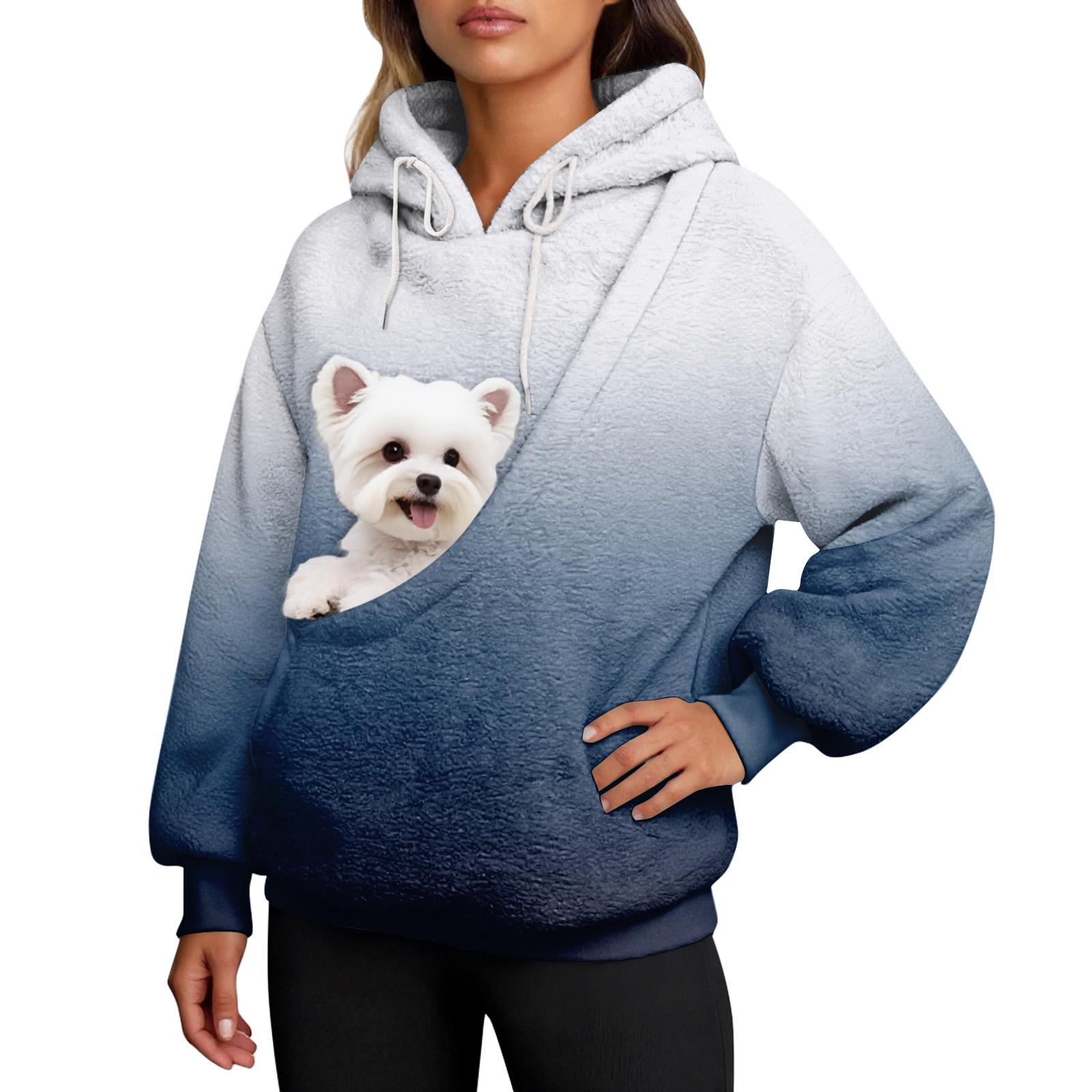 

Women s Gradient Printed Pullover Long Sleeve Sports Flannel Top S белый