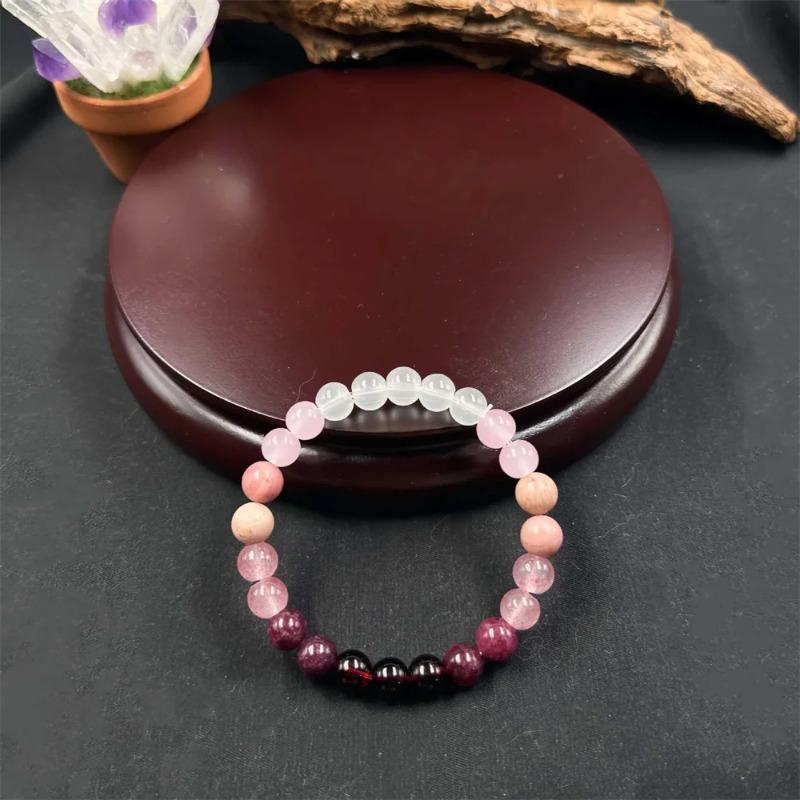 8mm Natural Stone Beaded Bracelet for Women, Attract Wealth Good Luck Jewelry, Colorful Fashion Party Gift Bracelet