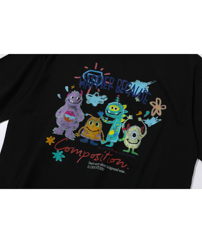 CPGN STUDIO Dtp Happy Day Short Sleeve T-Shirt Black