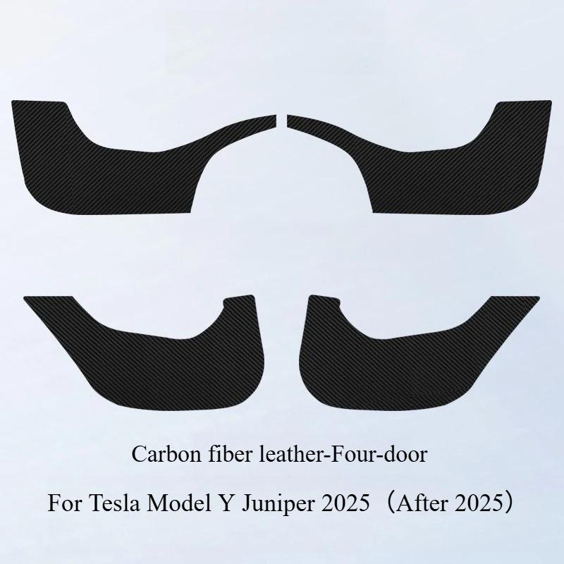 For Tesla Model 3 Y Car Door Anti-Kick Pad Leather Sticker Trim Side Door Sill Protector Cover Car Interior Decoration 2017-2025