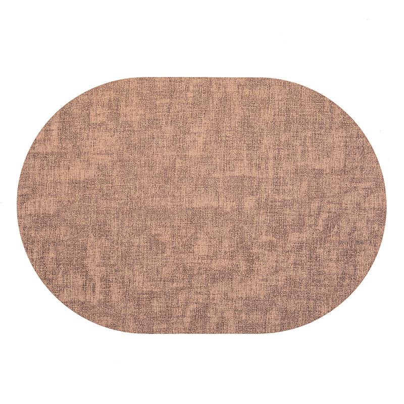 Nordic Oval Fabric Texture Placemat - Waterproof, Oilproof, Heat Insulation, Anti-Scald Mat 