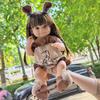 55cm Singing Vinyl Doll with Cute Bear Outfit - Dress-Up Game Gift for Girls