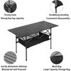 Lightweight Aluminum Folding Camping Table (47.24” x 21.65” x 19.69”),Portable Roll-Up Table for Outdoor, Camping, Beach, BBQ, Patio, and