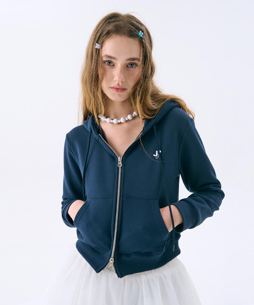 Junejune Space Mini Hood Zip-Up_Navy(Mini Hood Zip-Up_Navy)(