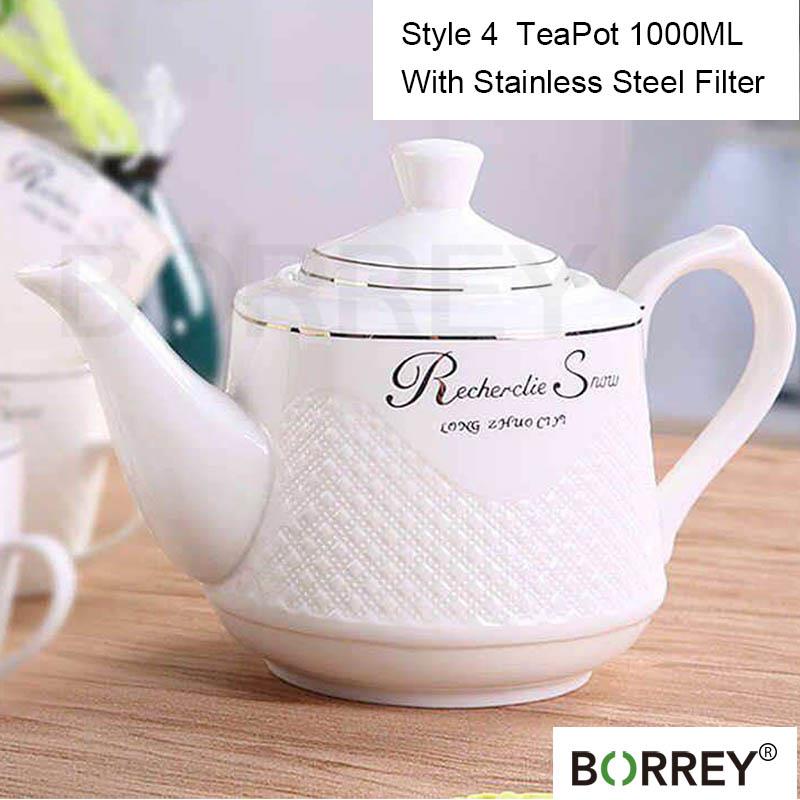 BORREYKeramické s filtrem Čajová konvice Evropského stylu Rychlovarná konvice Kávová konvice Domácí dekorace umělecké dílo Keramické nádobí Svatební dárek k narozeninám