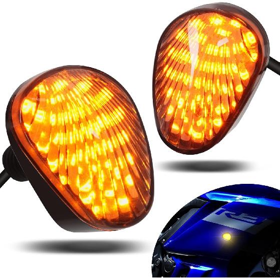 

Amazicha Motorcycle Flush Mount Turn Signal, 2PCS 12V Smoked LED Indicator Light Blinker Fit for Yamaha YZF R1 R3 R6 R6S Fazer FZ FZ1 FZ6 FZ6R FZ07