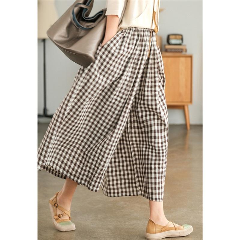 Pants for Women Summer Plus Size Loose Pants Versatile Casual High-waisted Wide-leg Linen Pants