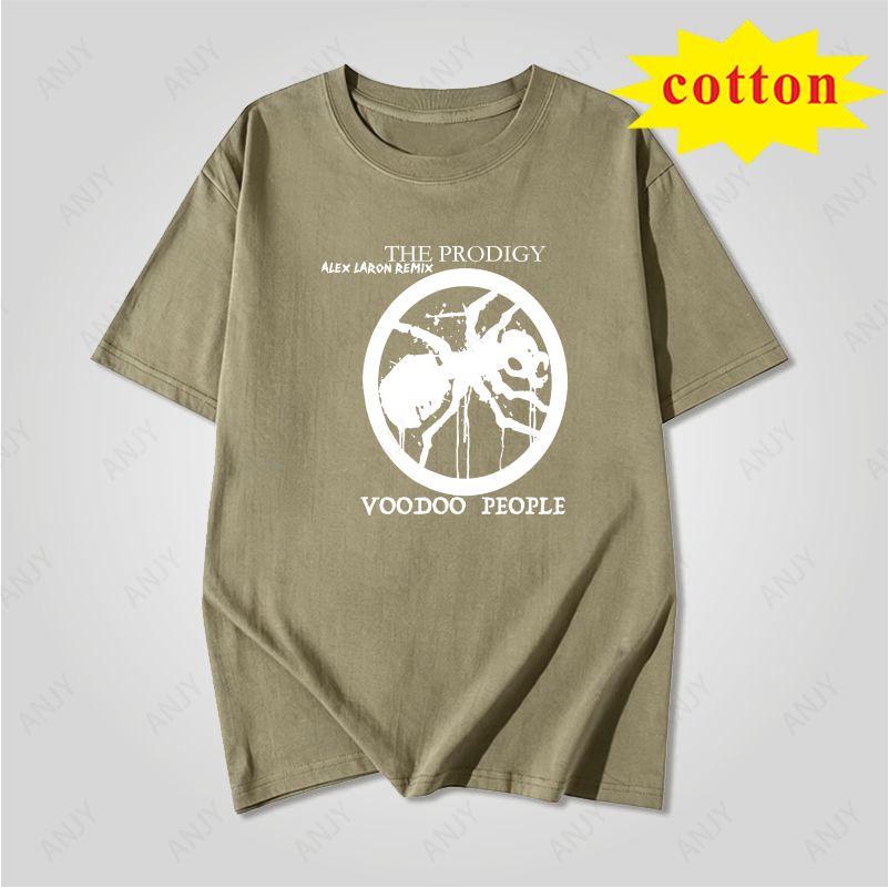 Retro Punk Band Short Sleeved Girl The Prodigy Circle Ant Black And White Printed Loose Round Neck Short Sleeved Tshirt