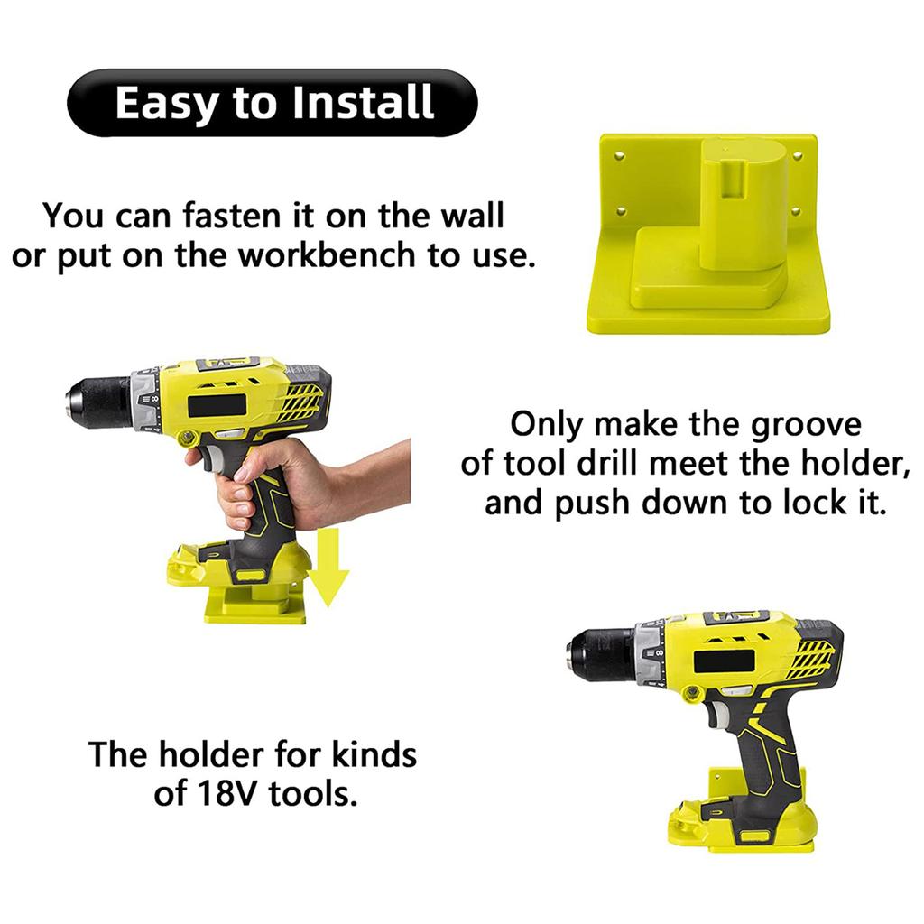 5-20 ks Nástěnný úložný stojan na stroje pro držák baterií Ryobi 18V Lithium Heavy Duty Závěs na elektrické nářadí do dílny a garáže