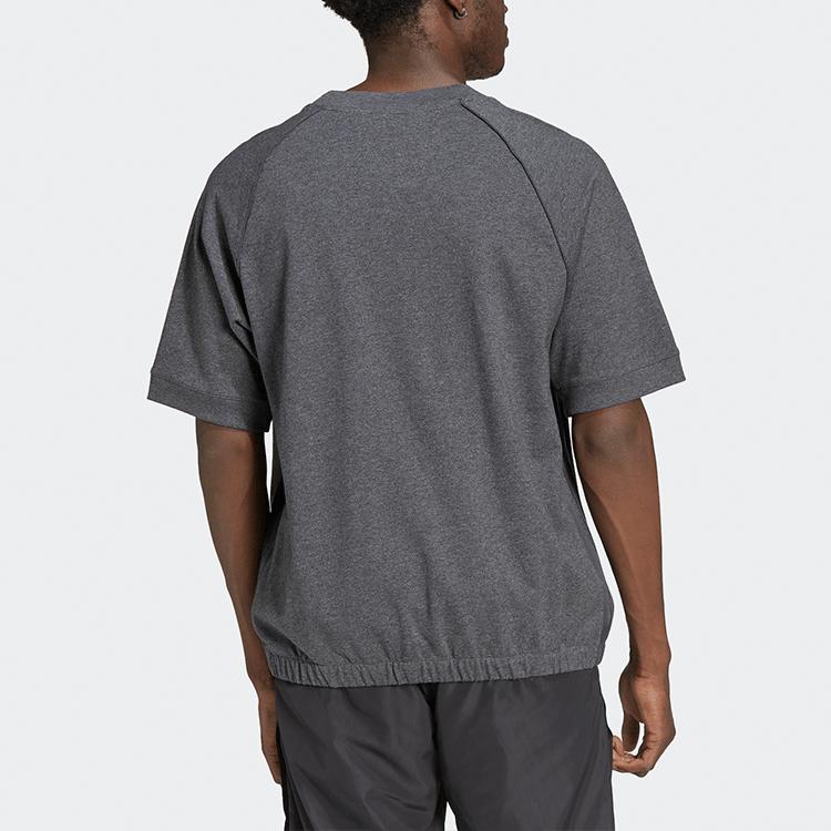 Adidas Solid Color Crew Neck Straight Cut Short Sleeve T-shirt Men Tops Dark-Grey HD4790