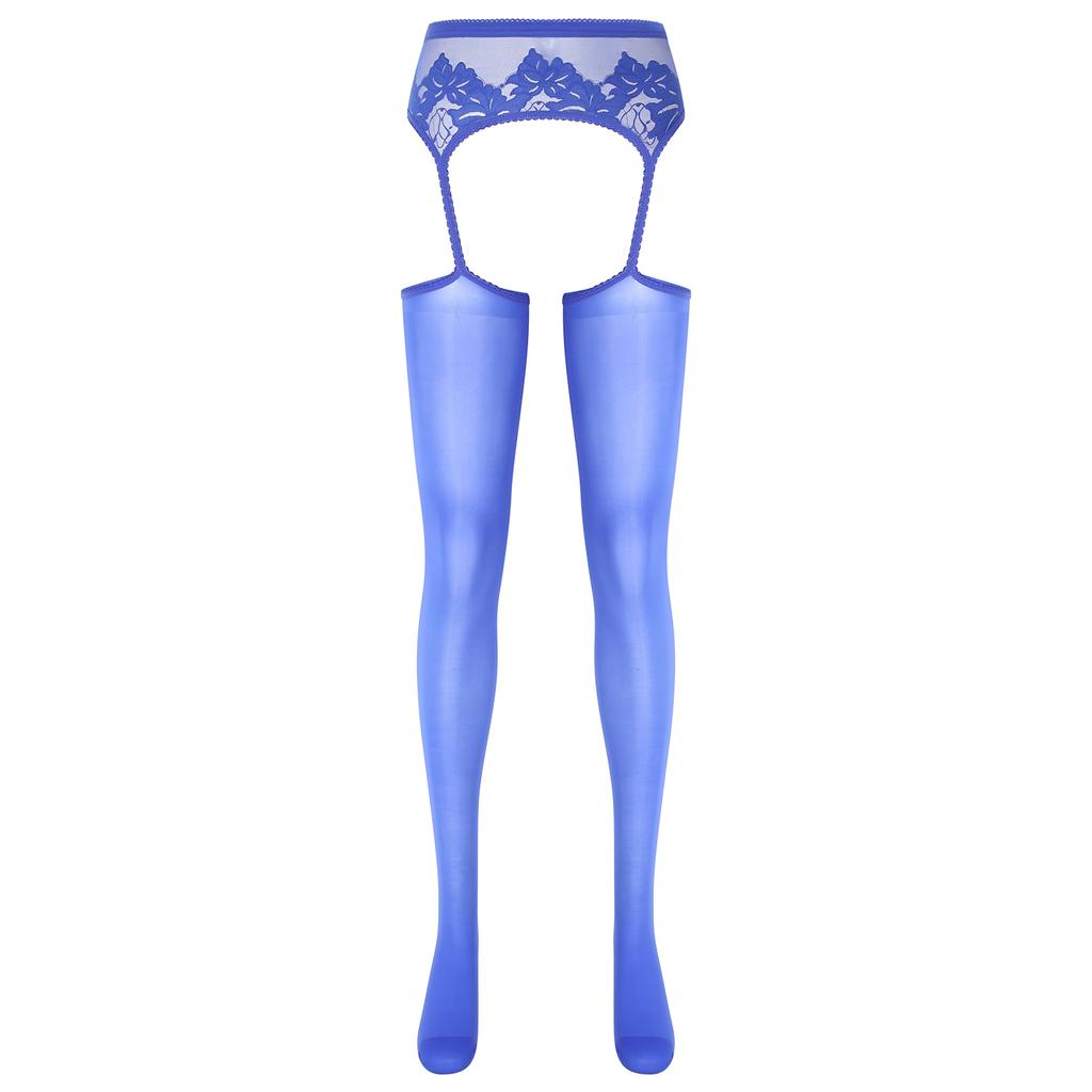 Damen Florale Spitze Leggings Einteiler Schrittloser Strumpfhose Cutout Design Strumpfhalter Strümpfe Flitterwochen Geschenk