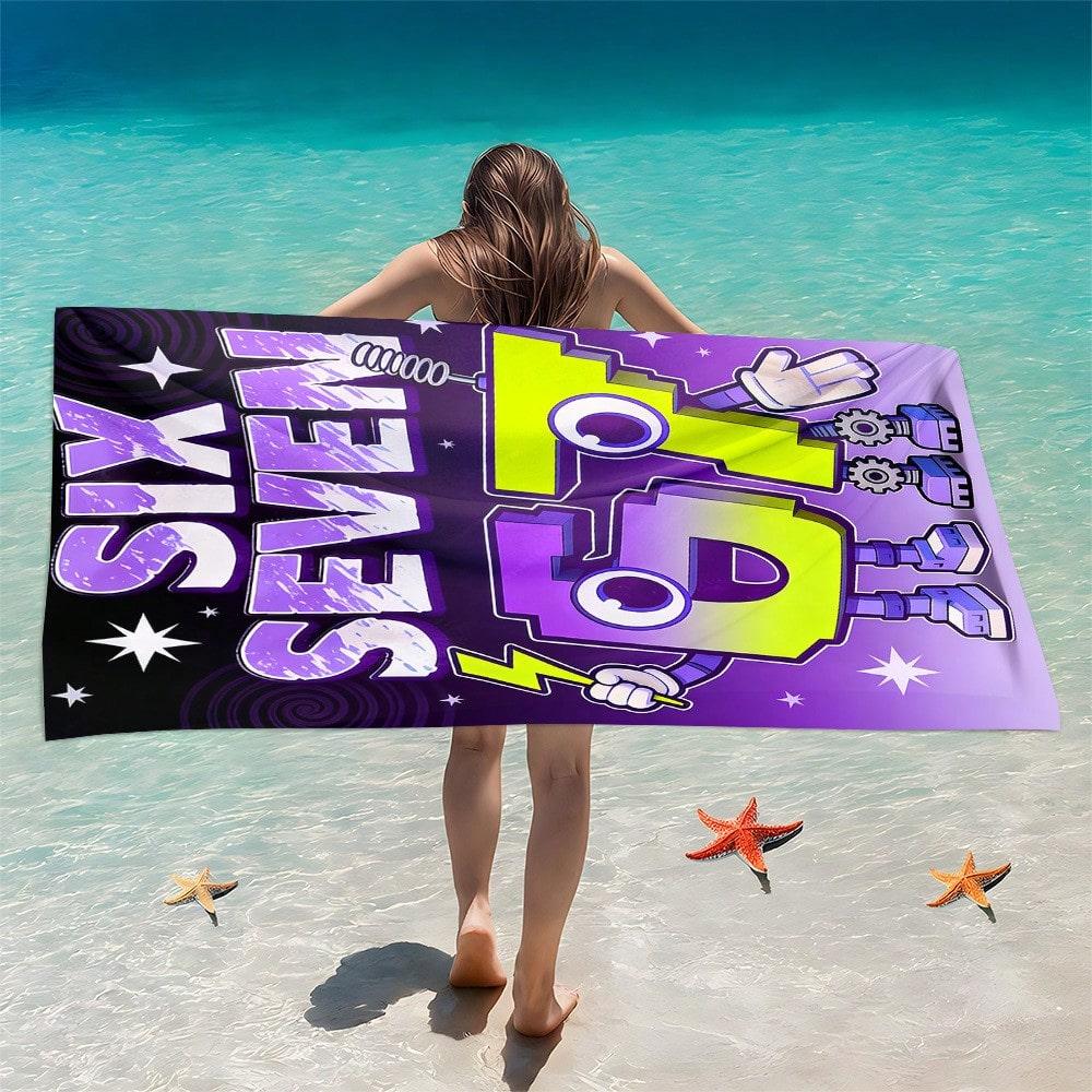 1 Stück Zahl 67 Strandtuch - Weiche, Ultra-Saugfähige Mikrofaser, Leicht, Strand, Partys, Reisen, Camping - Strandzubehör
