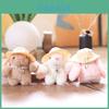 Cute Bunny Plush Keychain With Simulated Pearl Decor Embroidered Flower Hat For Gift And Bag Decoration