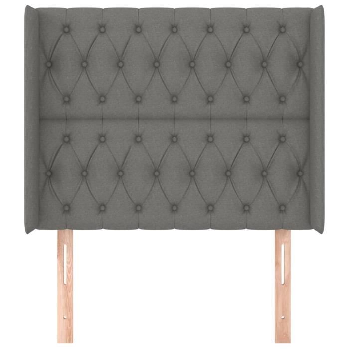 VidaXL Headboard with Ears Dark Grey 103x16x118-128 Cm Fabric3119907