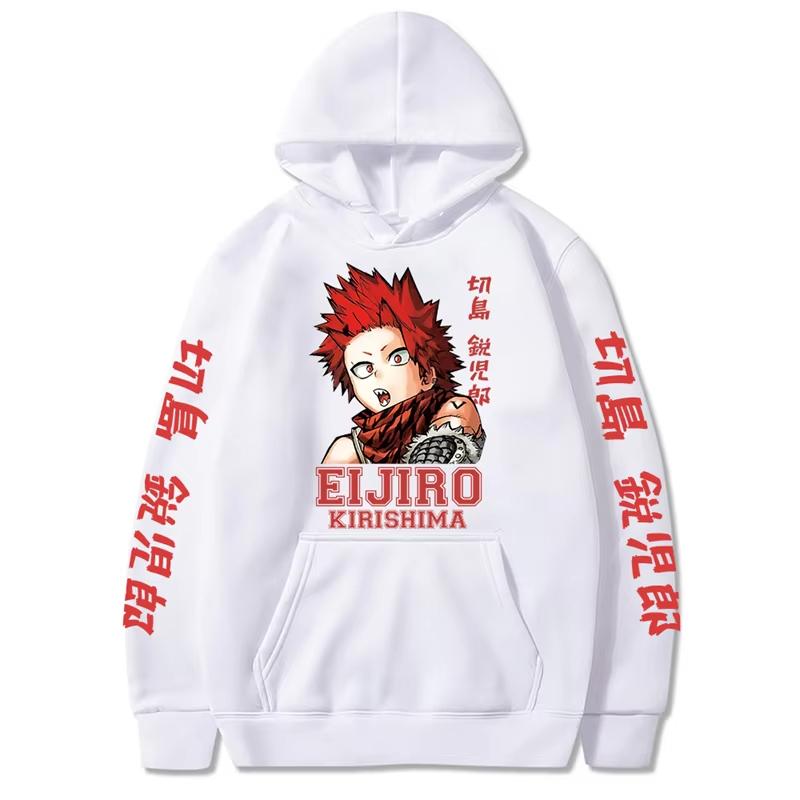 Kawaii Eijiro Kirishima My Hero Academia Herenkleding Harajuku Sweatshirts Anime Prints Capuchon Herfst Winter Streetwear