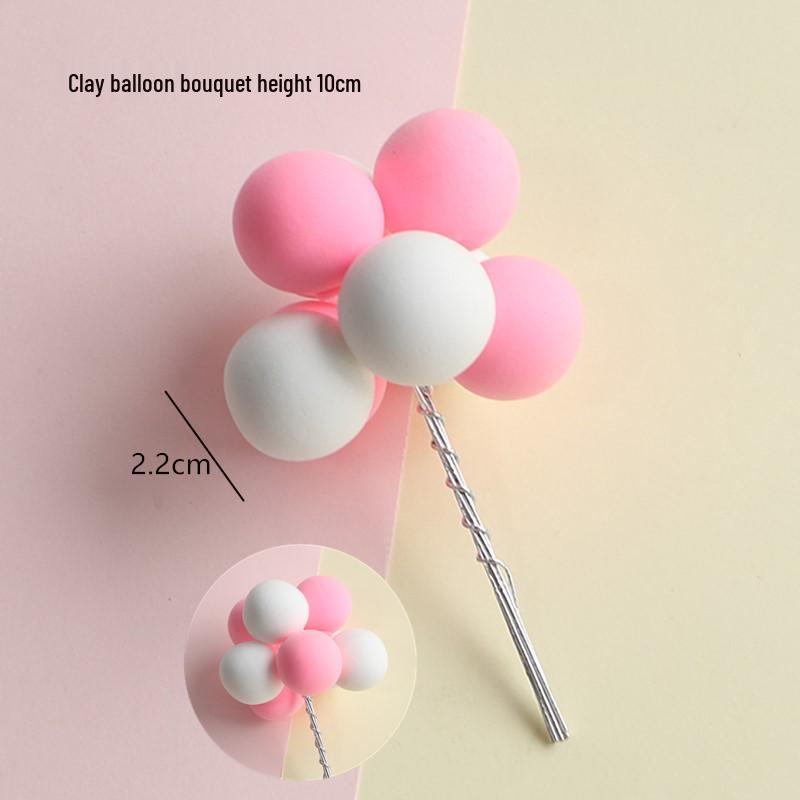 Multicolor Macaron Balloons Cake Toppers - Polymer Clay Foam for Kids' Birthday Decorations