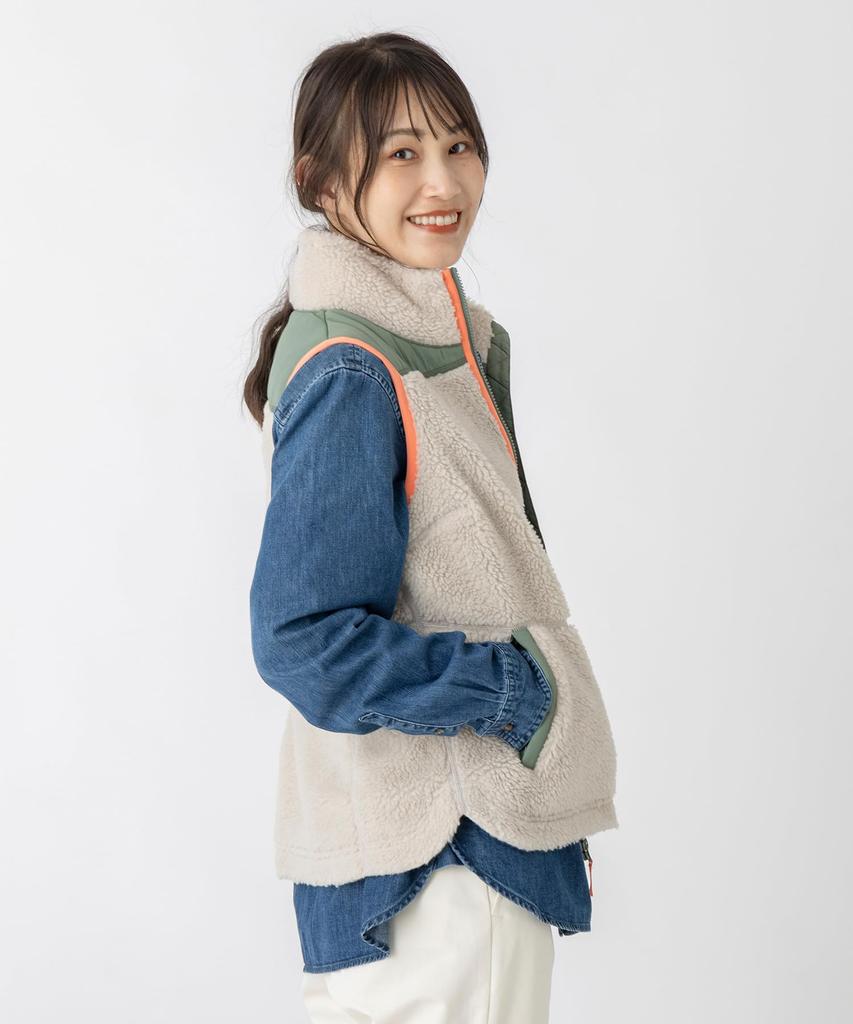 LL Bean Bean Sherpa Fleece US Lead 1000184457 Women's Vest, Fit, Petite, Medium, Gray,