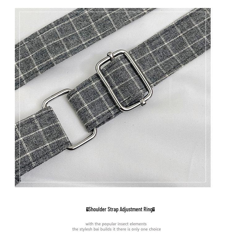 Korean Plaid Canvas Underarm Bag - Large Capacity Crossbody for Women, 2025 Style