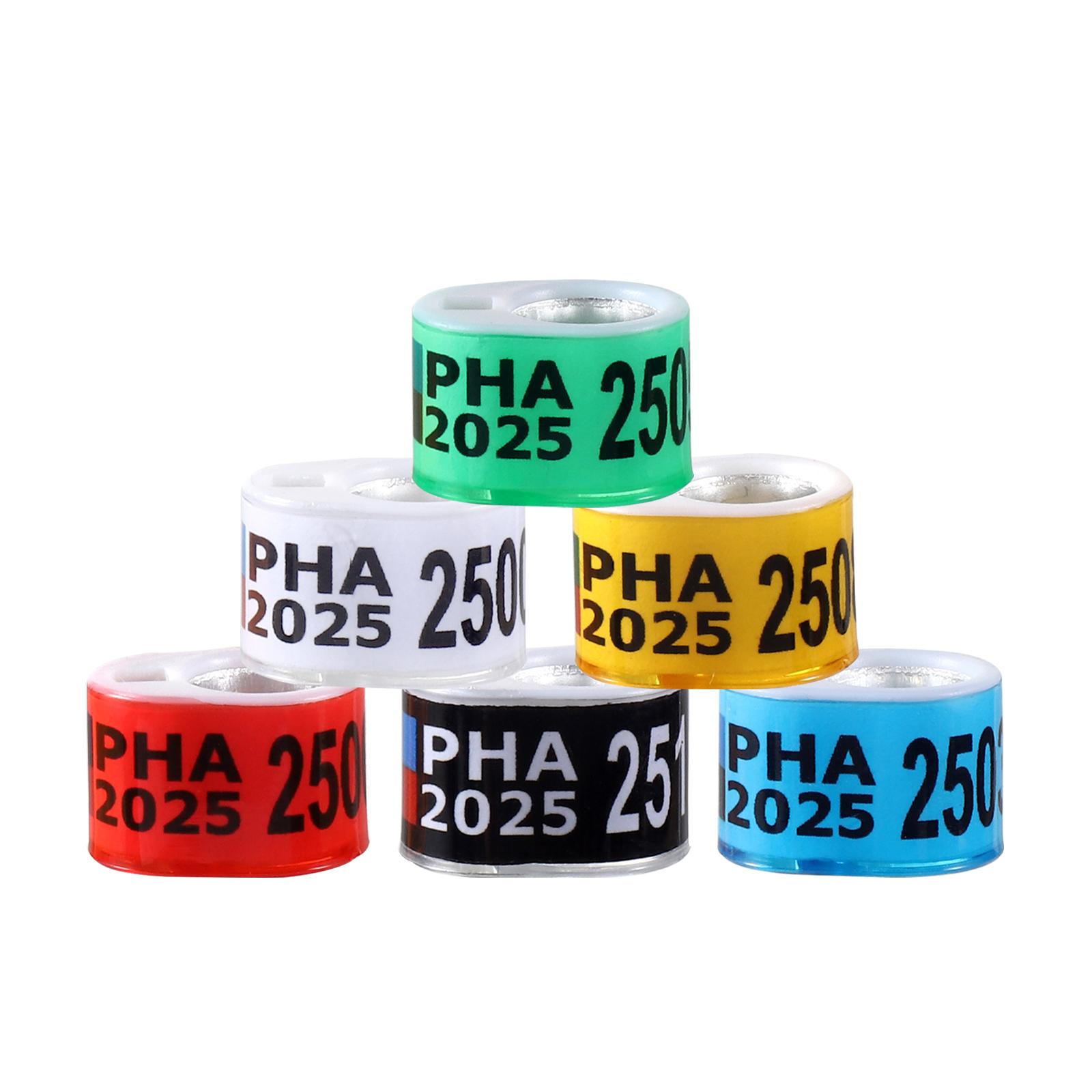 

PHA 2025 + Идентификационное кольцо для лапы голубя с флагом 8 мм Качественное прочное кольцо для лапы птицы Голуби для соревнований Уличные тренировки Аксессуары для птиц 12 шт.