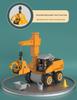 4-in-1 Deformable Engineering Vehicle Set with Small Cars, Crane, Excavator, and Pull-back Toy for Boys