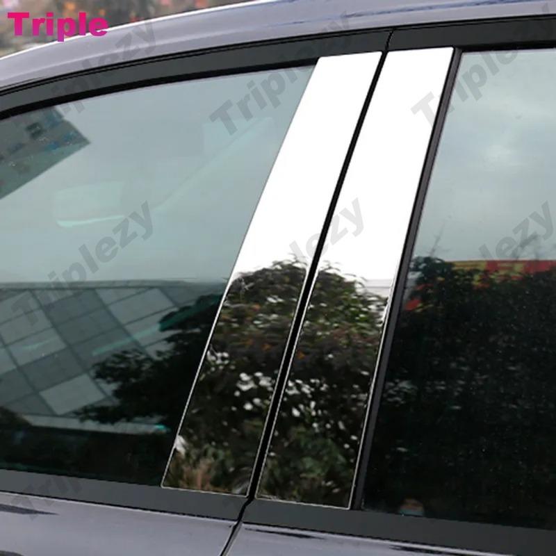 6 st Blank Krom Bilpelare Fönsterlister Dekoration PC-material För Mercedes Benz S-klass W220 1998-2005