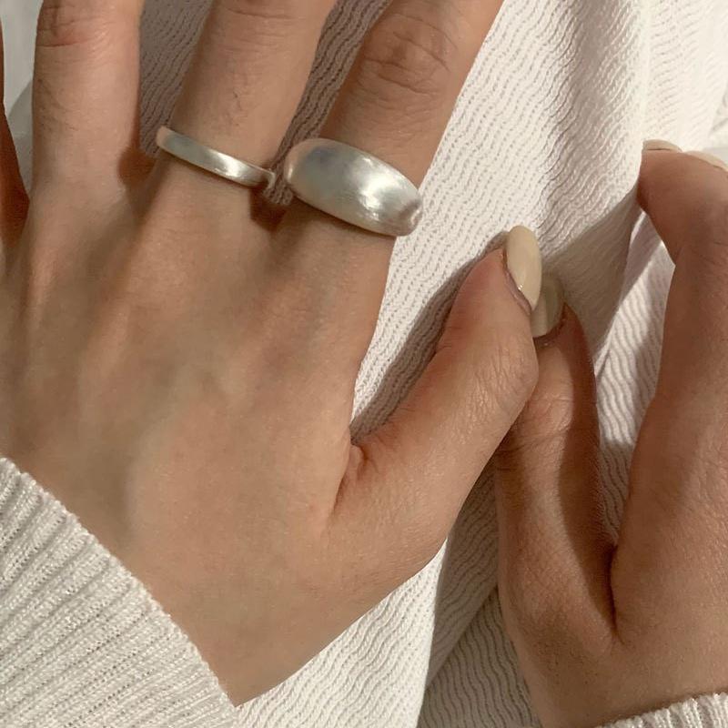 Matte Brushed Open Band Ring for Women, Personalized and Versatile Style, Popular Index Finger Accessory.