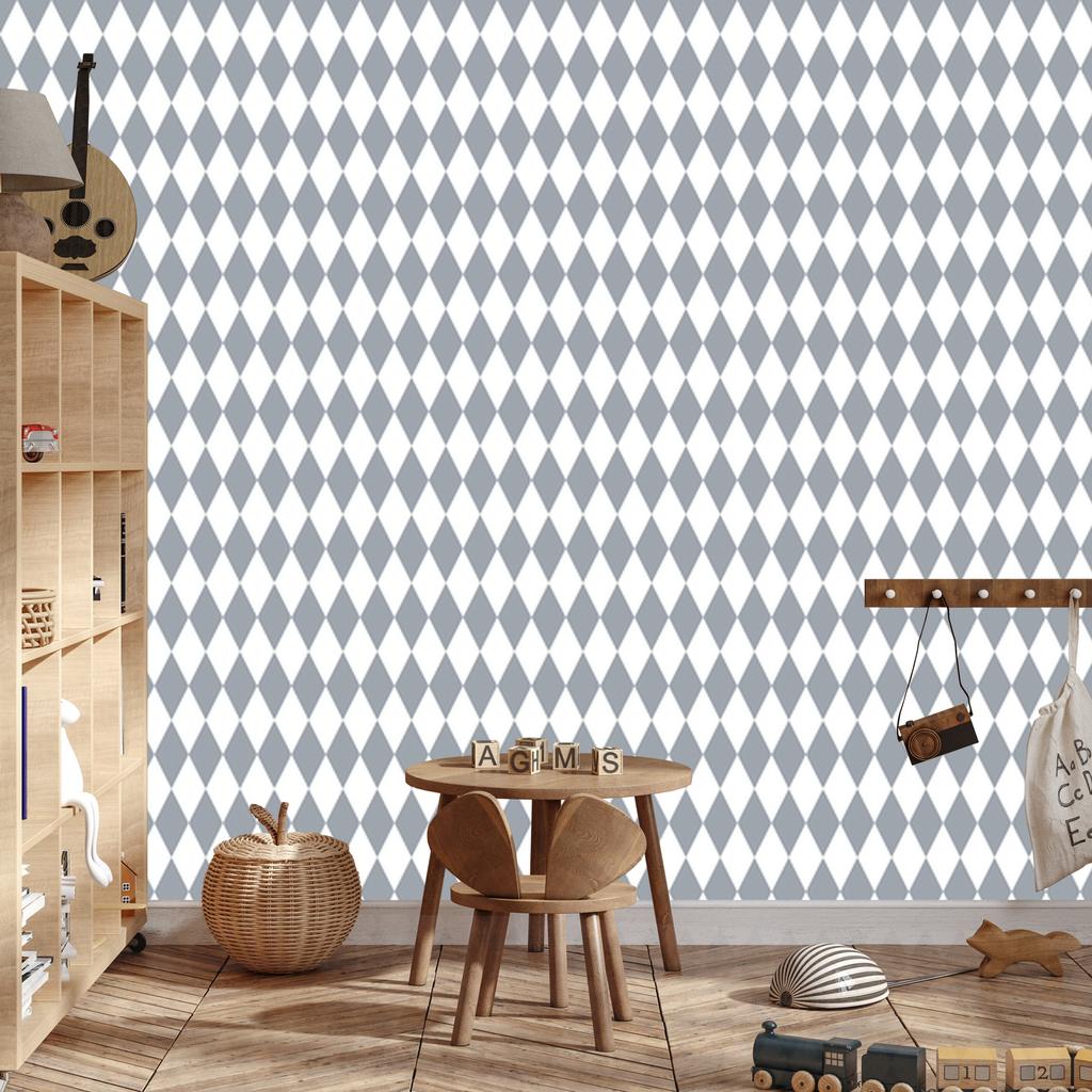 Harlequin Diamonds Wallpaper White and Gray for Living Room and Bedroom 50x1000