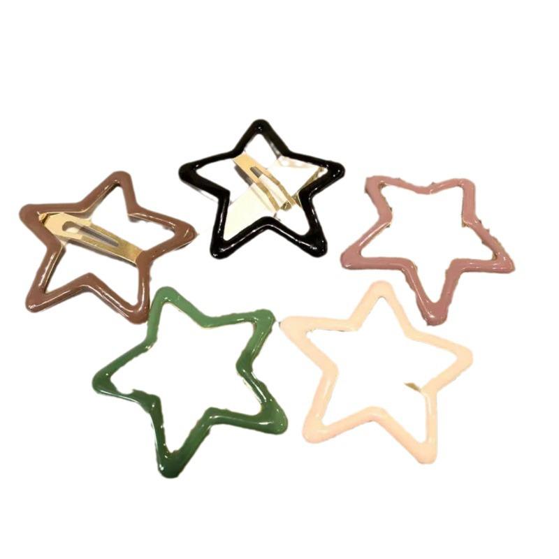 Y2K Five-Pointed Star Dopamine Hair Clips - Cute Large BB Clips for Bangs & Stray Hair