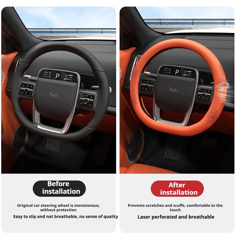 For Li Lixiang L6 L7 L8 L9 I8 MEGA One Car Breathable Steering Wheel Cover Anti Dirt Anti Scratch Anti-Slip Protective Cover