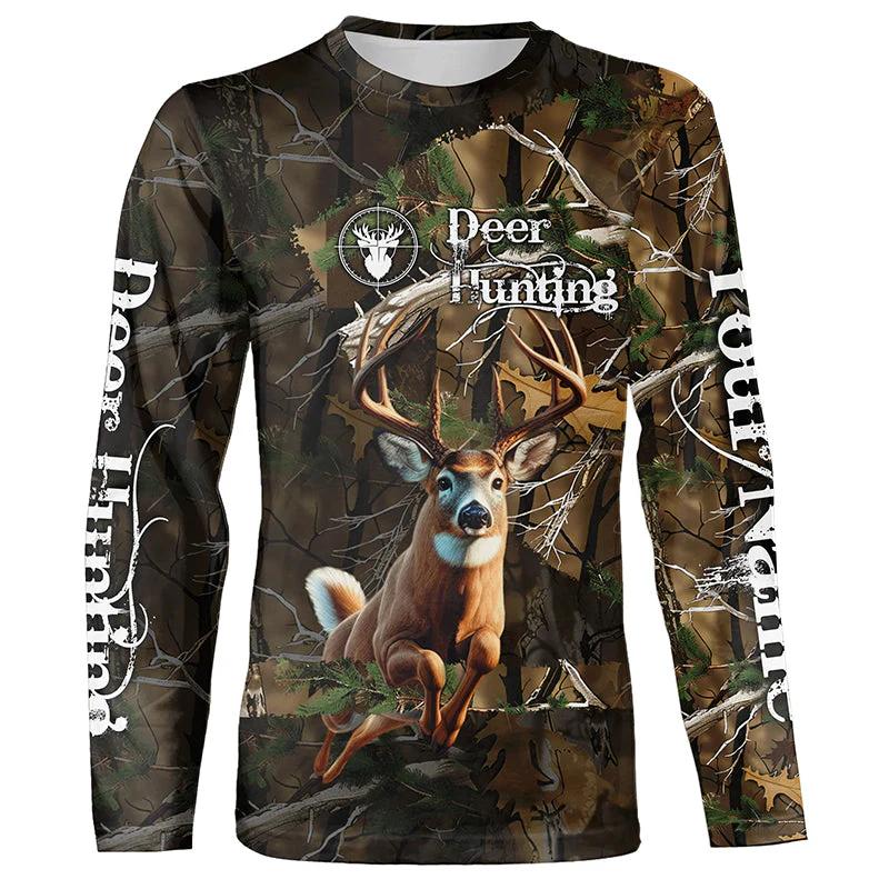 Camo Hunting Animals Wild Boar Men T-Shirt 3D Print Sport Long Sleeve Tee Tops Casual O Neck Streetwear T Shirts Men's Clothing