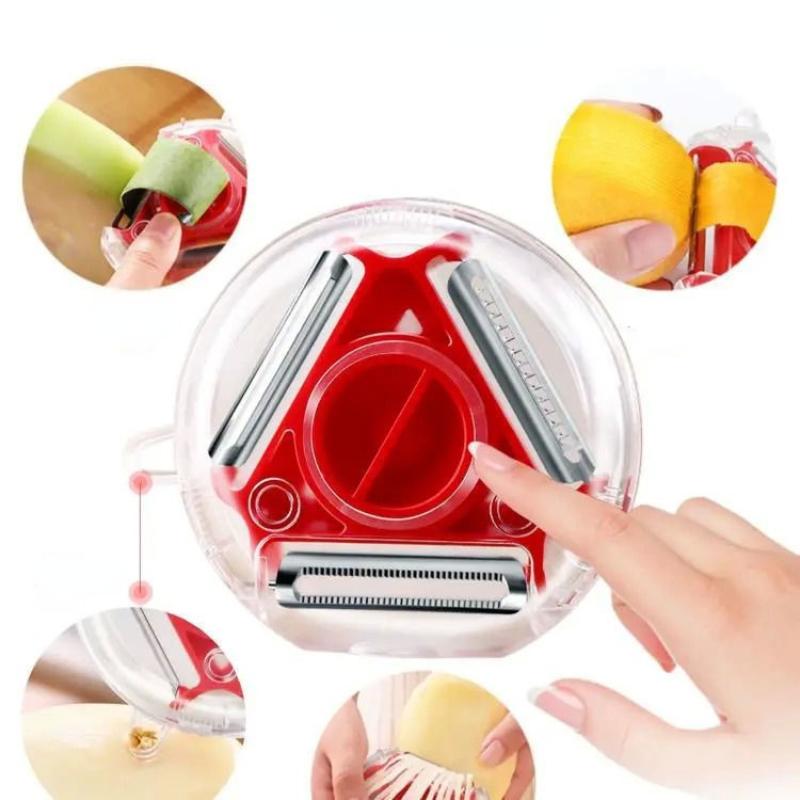 

3 in1 Magic Trio Peeler Set Slicer Stainless Steel Peeler Shredder Julienne Cutter Multi Peel Blade Grater Fruit Vegetable Tools зелёный