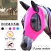 1 Pezzo Colore Casuale Maschera Viso Cavallo Anti Mosche Traspirante Elastica Maglia a Rete Anti Zanzare Attrezzatura Equestre per Equitazione
