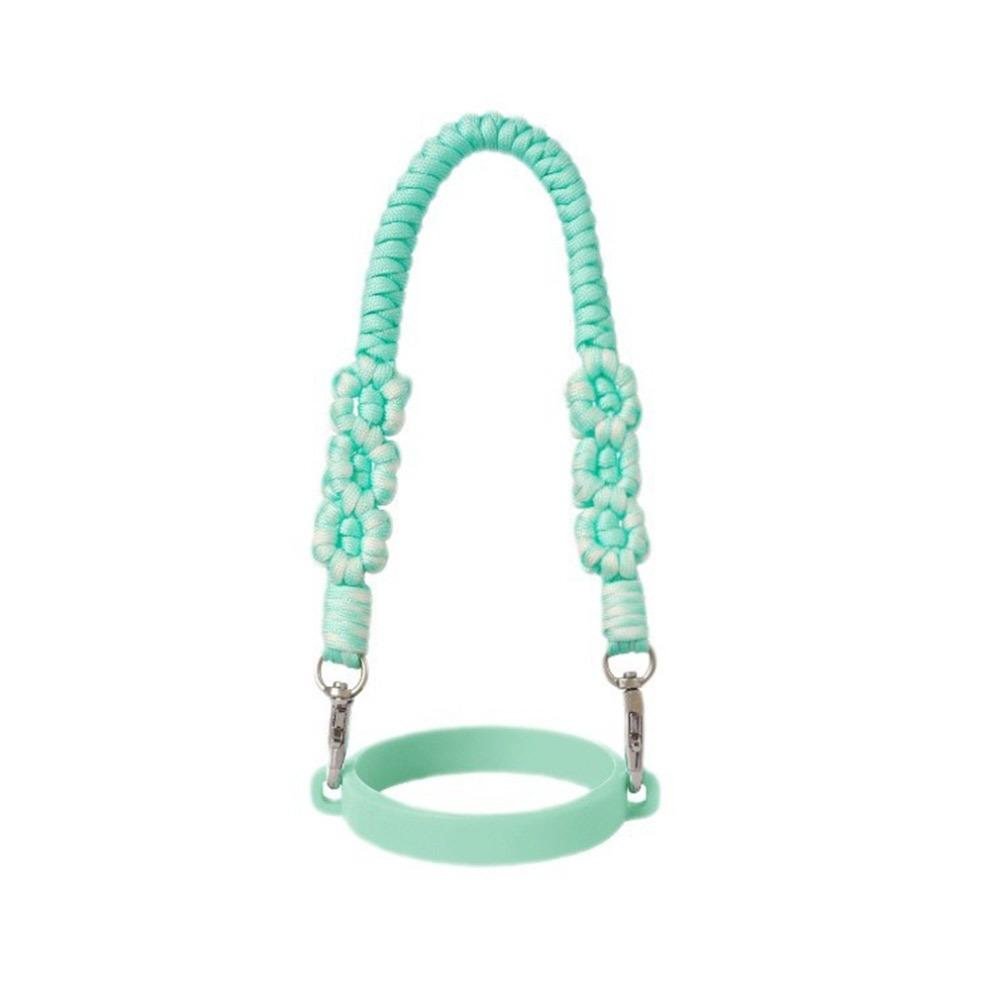 Handwoven Water Bottle Handle Strap Daisy Flower with Adjustable Hand Strap Water Cup Hanging Rope Macrame Water Bottle Holder