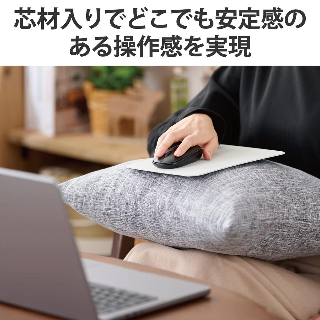 ELECOM Mouse Smooth Cloth With Stable inches x inches Pad, Material, Thin, Core, Operation, Anti-Slip, 0.08 (23 cm) 7.7 (18 cm), Washable, Telework,