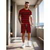 T-shirt da Uomo Manica Corta Pantaloncini Set Due Pezzi Stile Resort Moda Estate Stampa 3D