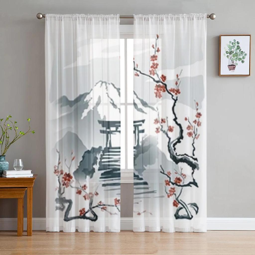 Styl japoński Sea Surf ilustracja kreskówka przezroczyste zasłony dla dziewczynki dzieci sypialnia kuchnia zasłony okienne zasłony dekoracji wnętrz