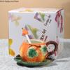 Kreative Orange Kürbis Tasse Keramiktasse mit Untertasse Löffel Kaffeetasse Teetasse Set Kaffeetasse Teetassen Wasserbecher Milchbecher Geschenk