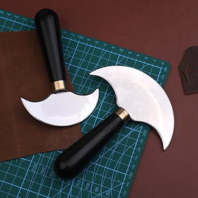 MIUSIE Professional Cutting Knife Half Round Blade Craft Knife DIY Handcraft Wood Handle Cutting Skiving Cutter Tool