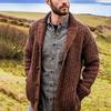 Herbst Winter Herren Cardigan Einfarbige Langarm Slim Fit Strickpullover Mantel Lässige Strickjacke