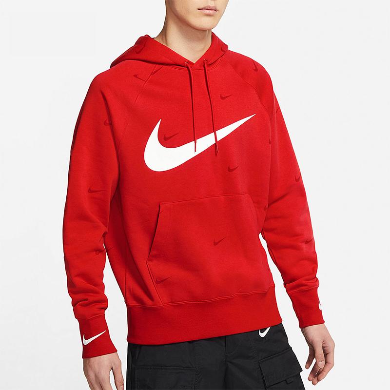 Nike Sporty Casual Hooded Fleece Sweatshirt Men Tops Red DA0111-657