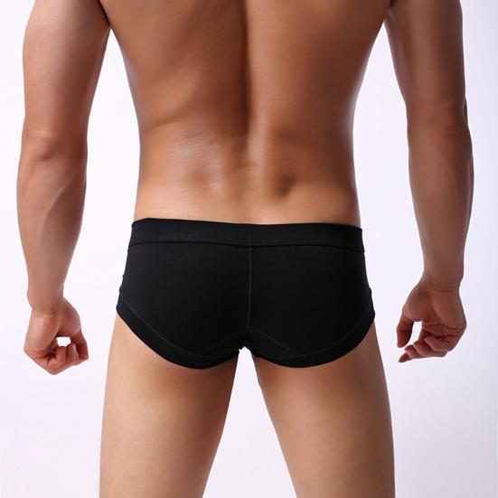 Men Underpants Contrast Color Slim Fit Sweat Absorption Wear-resistant Men Briefs for Inside Wear