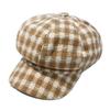 Keep Warm Women Painter Hat Small Fragrant Style Women Octagonal Cap Retro Plaid Beret Hat  Girl