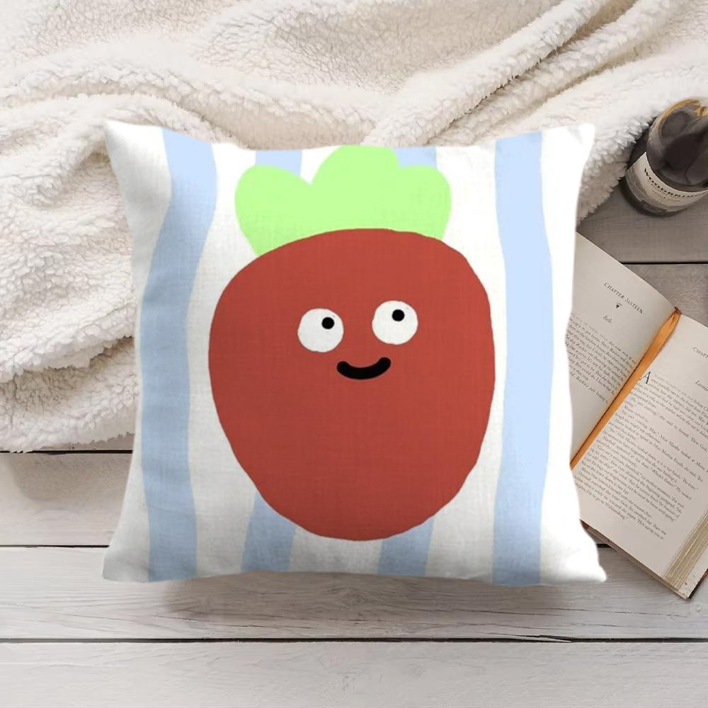 Cute Summer Fruit Cushion Cover Short Plush Double-Sided Printing Home Machine Washable In Warm Winter Pillow Cover