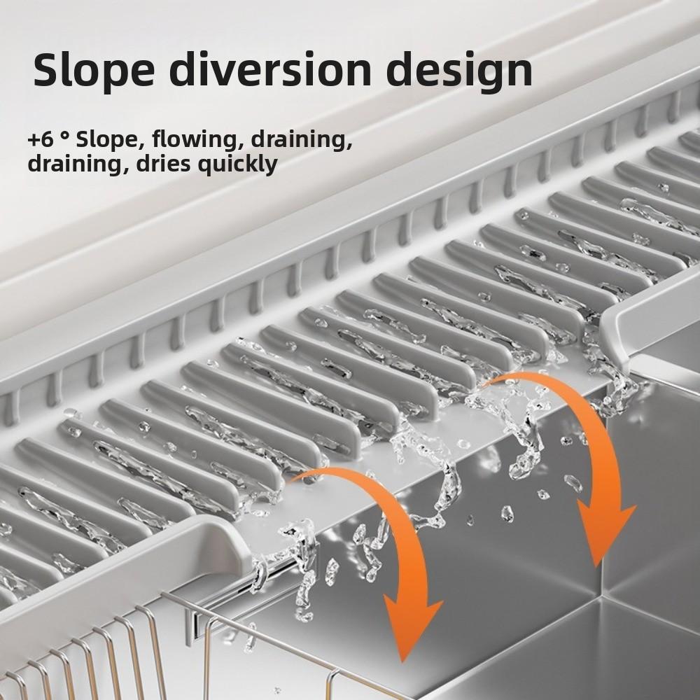 New Anti-slip Sink Drain Pad Silicone Splash-proof Countertop Drain Pad Anti-slip Narrow Edge Sink Water Absorbent Tray Kitchen