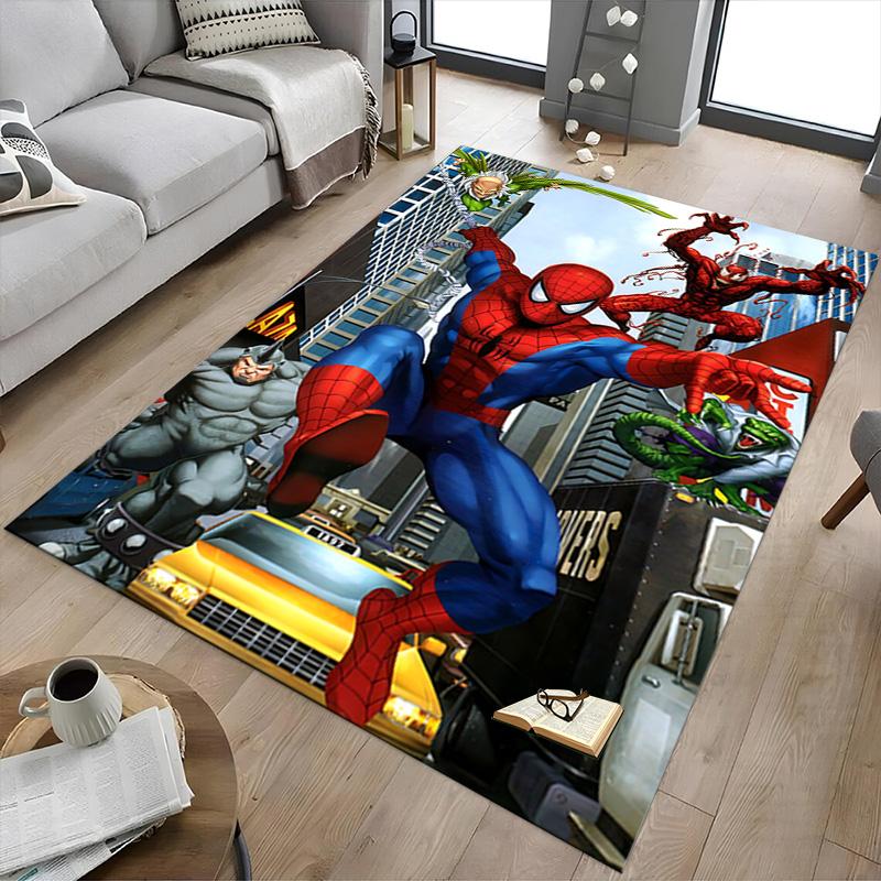 1pc Spiderman Web Heroes Carpet for Playroom Bedroom Living Room Sofa Home Decor,kids Game Area Rug Non-slip Floor Mat Y72873
